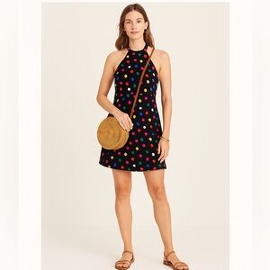 Target x RIXO London Black Multicolor Polka Dot Halter Mini Dress | Size XL